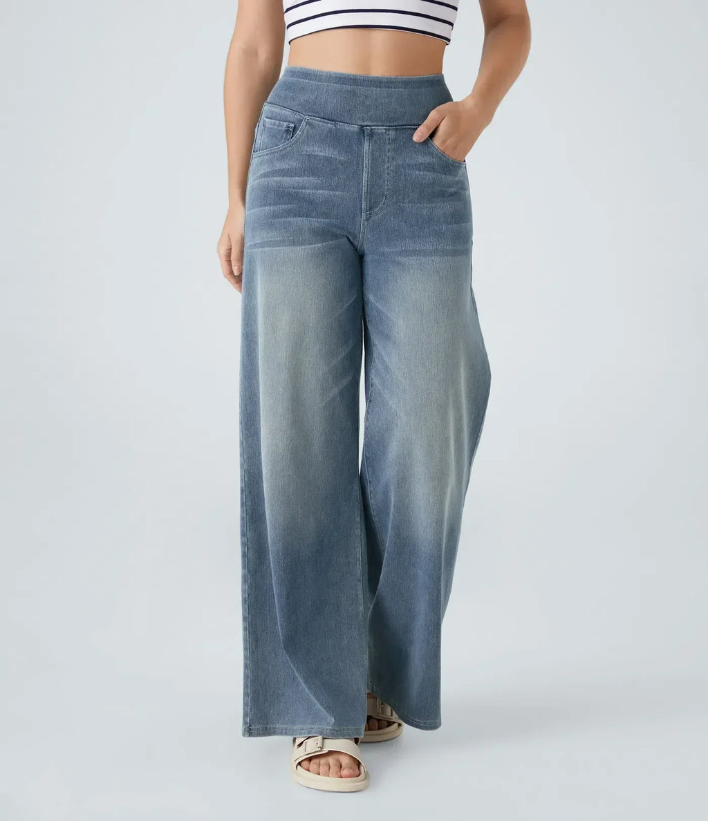 Women's High-Waist Stretch Jeans – Casual Wear, Everyday Comfort