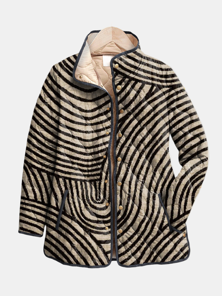 Women's Jacket Zebra Stripe Pattern – Casual, Everyday Wear