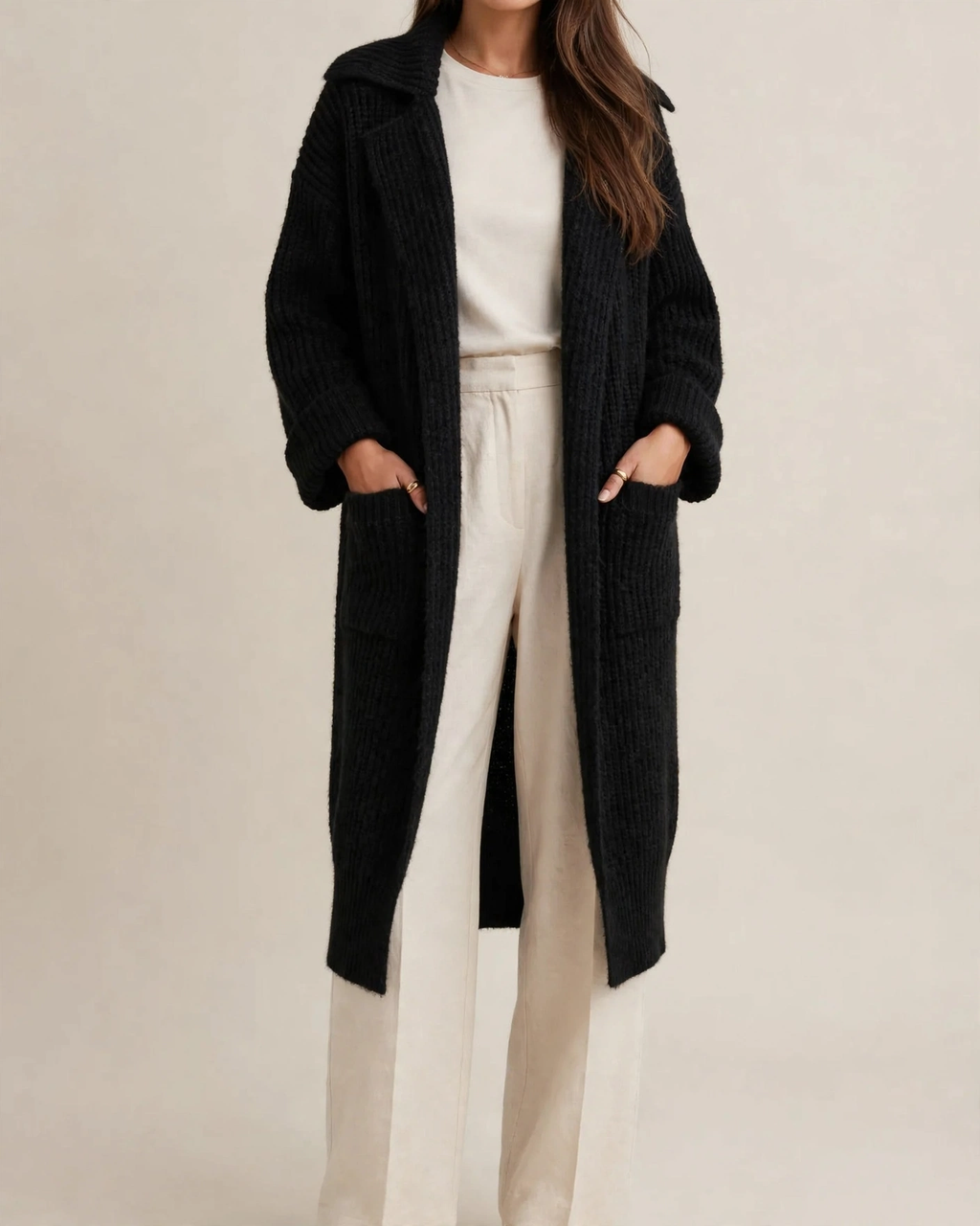 Women's Long Knit Cardigan – Cozy Layering, Casual Style