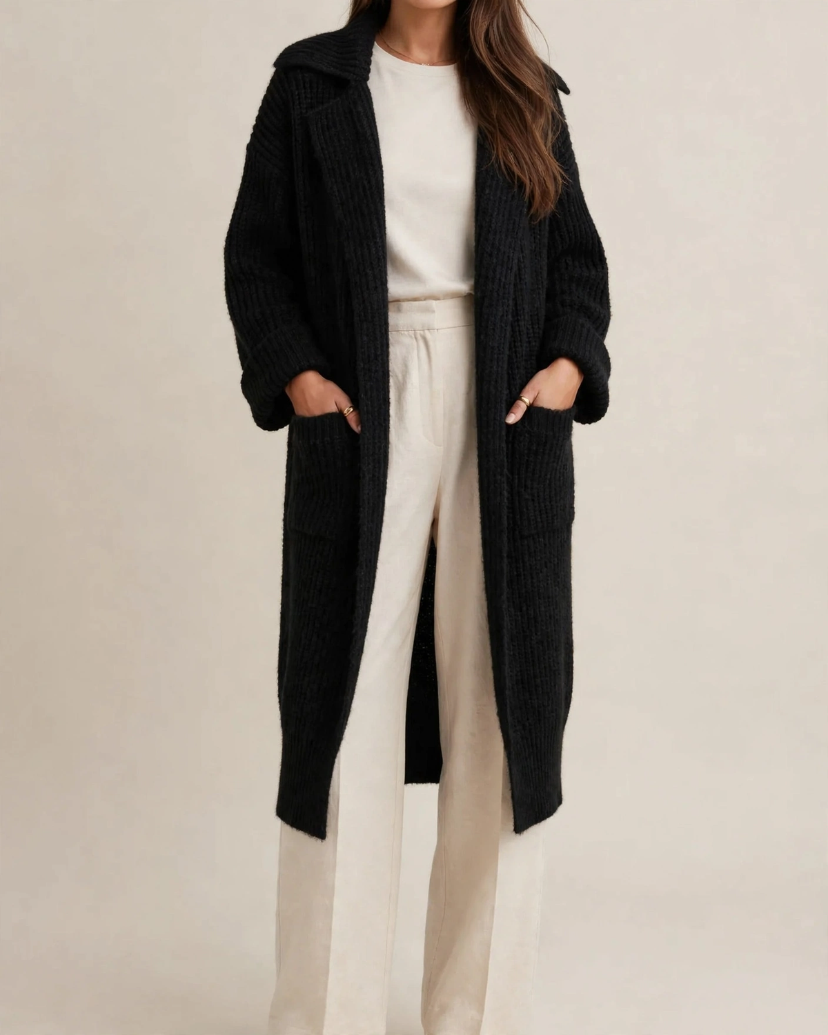 Women's Long Knit Cardigan – Cozy Layering, Casual Style