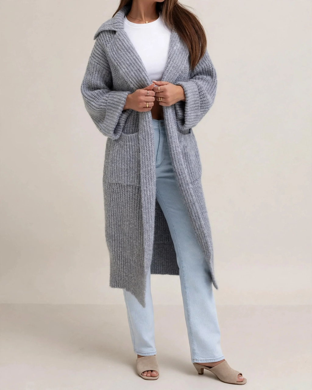Women's Long Knit Cardigan – Cozy Layering, Casual Style