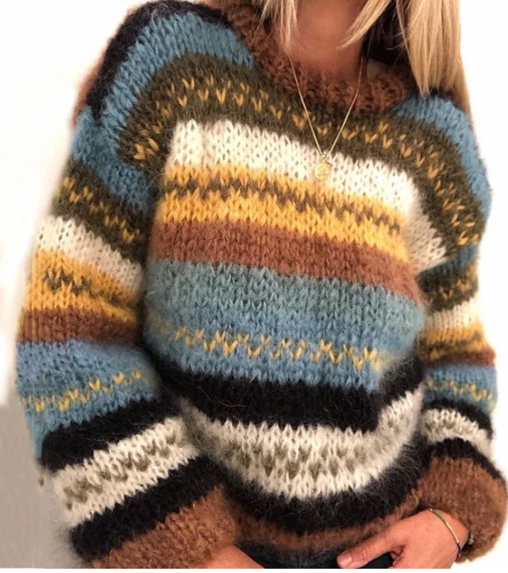 Women's Long Sleeve Knit Sweater – Casual Wear, Everyday Comfort