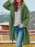 Women's Long-Sleeve Marled Coat with Button Placket – Casual, Office