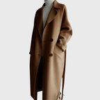 Women's Longline Belted Coat – Casual, Office