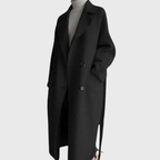Women's Longline Belted Coat – Casual, Office
