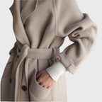 Women's Longline Belted Coat – Casual, Office