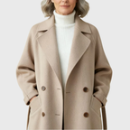 Women's Longline Belted Coat – Casual, Office