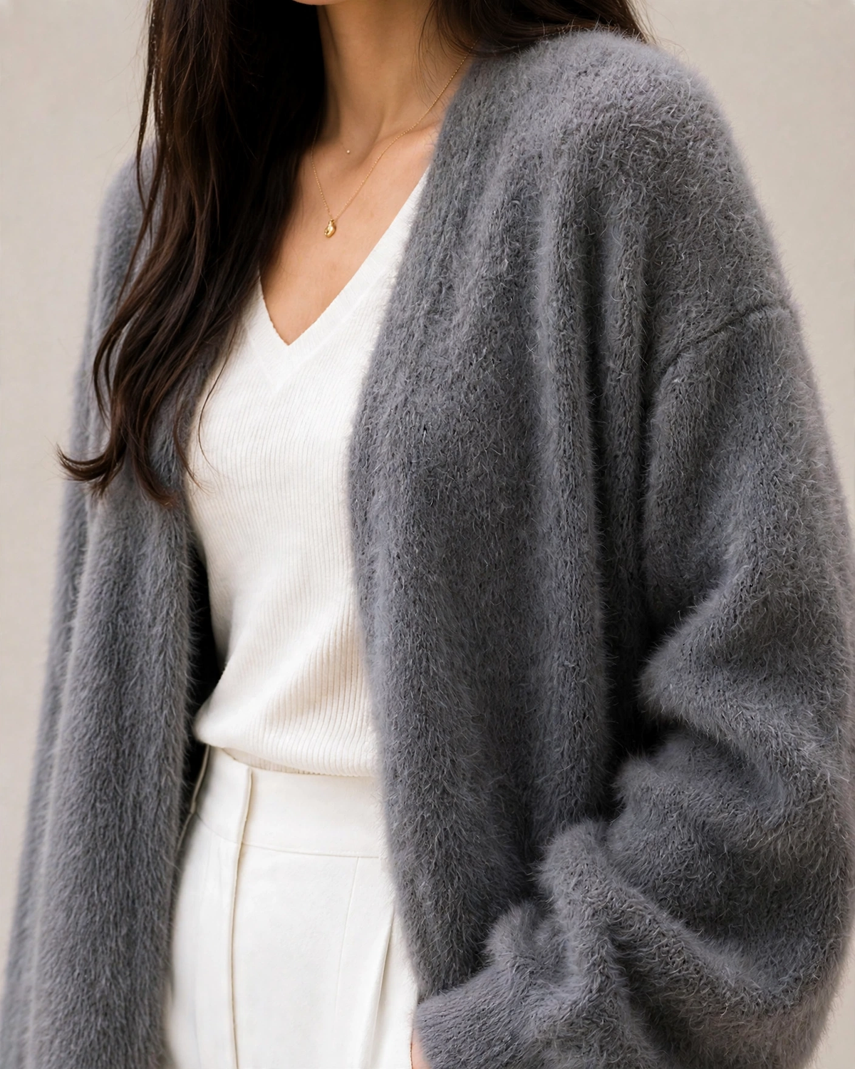 Women's Mohair Cardigan – Cozy Layering, Casual Style