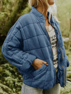 Women's Oversized Quilted Jacket - Lightweight, Warm-Lined – Casual, Everyday