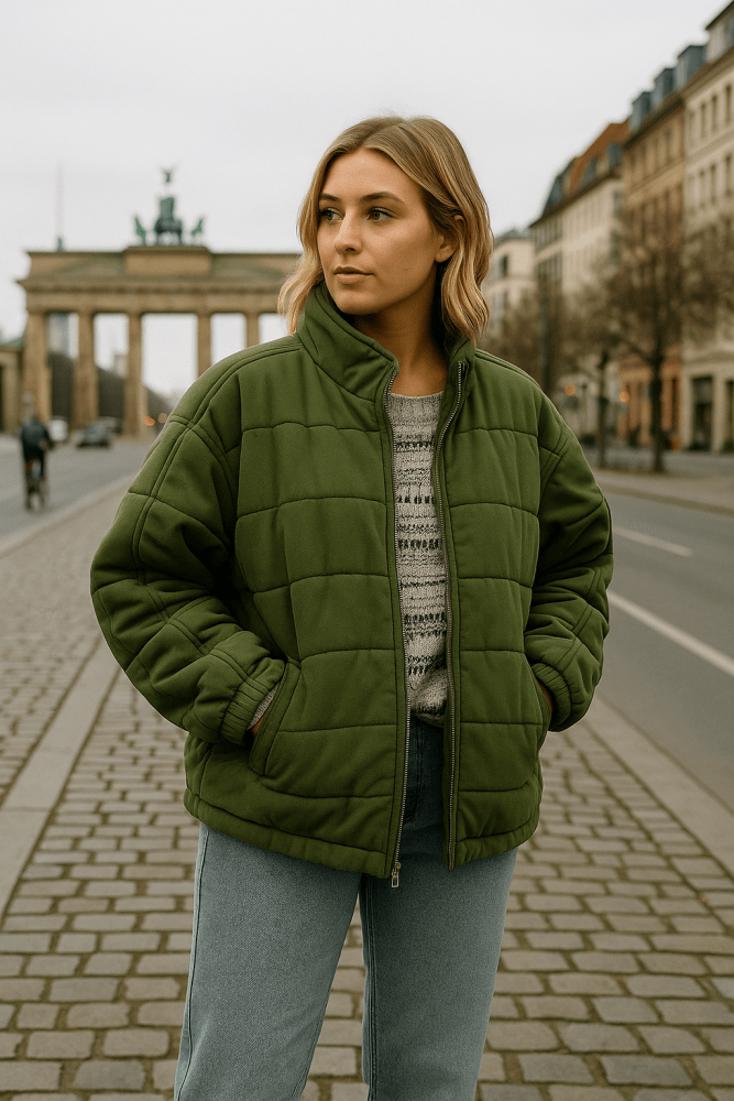 Women's Oversized Quilted Jacket - Lightweight, Warm-Lined – Casual, Everyday