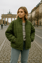 Women's Oversized Quilted Jacket - Lightweight, Warm-Lined – Casual, Everyday