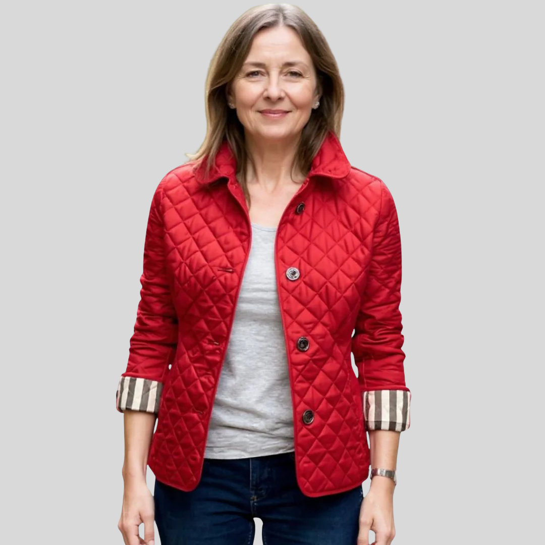 Women's Quilted Jacket Lightweight with Lapel Collar – Casual, Winter Wear