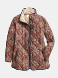 Women's Quilted Jacket | Retro Floral Design – Casual, Everyday Wear