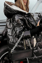 Women's Quilted Winter Coat with Hood - Elegant Warm Jacket – Casual, Outdoor