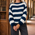 Women's Striped Sweater, Soft Relaxed-Fit – Casual Wear, Everyday Style