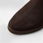 Women's Suede Ankle Boots with Square Toe and Mid Heel – Casual, Office