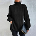 Women's Turtleneck Sweater - Cozy Knit, Casual Style – Everyday Wear, Office