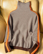 Women's Turtleneck Sweater Geometric Pattern – Casual Wear, Office Style