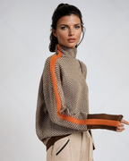 Women's Turtleneck Sweater Geometric Pattern – Casual Wear, Office Style