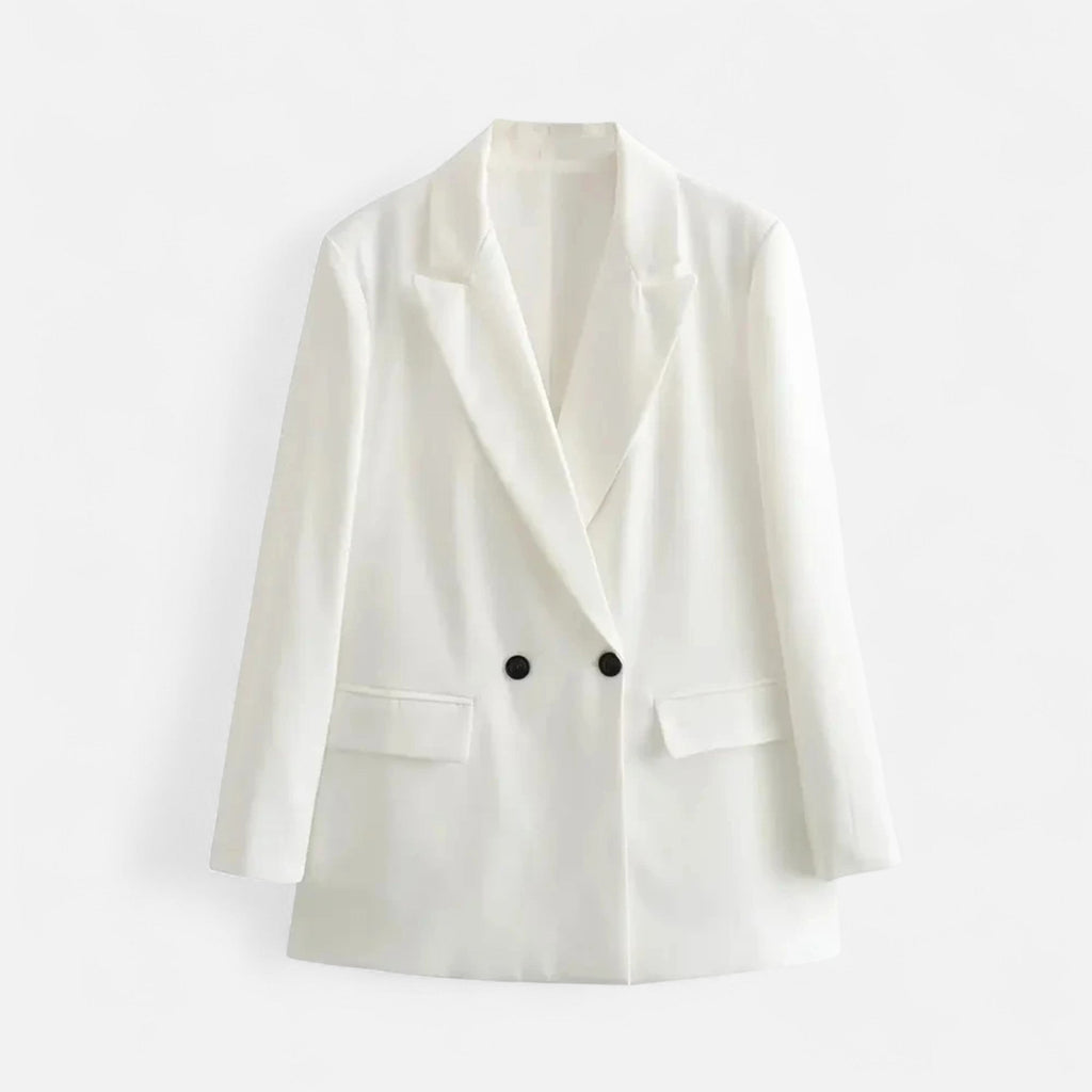 Women's Vintage Double-Breasted Blazer – Office, Casual