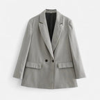 Women's Vintage Double-Breasted Blazer – Office, Casual