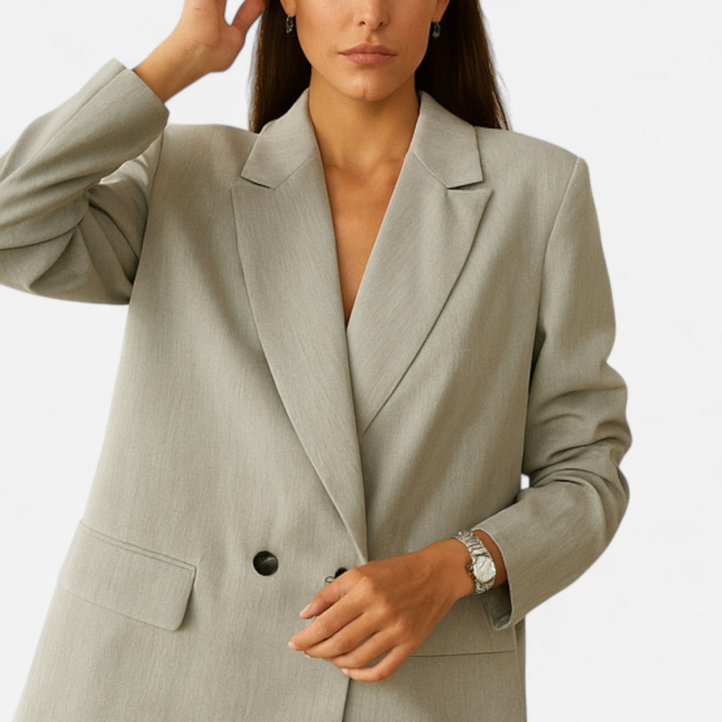 Women's Vintage Double-Breasted Blazer – Office, Casual
