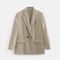 Women's Vintage Double-Breasted Blazer – Office, Casual
