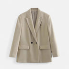 Women's Vintage Double-Breasted Blazer – Office, Casual