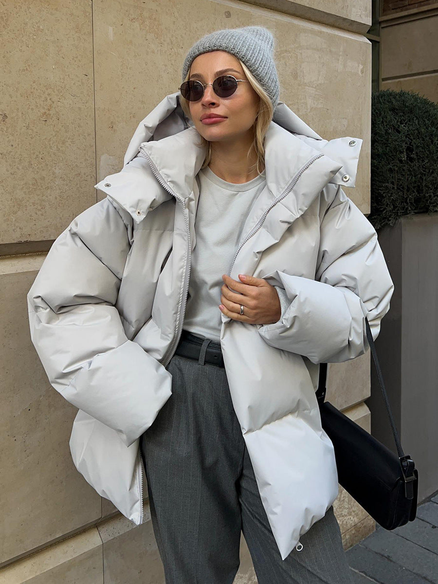 Women's Warm Puffer Jacket with Thermal Lining – Casual, Winter Wear