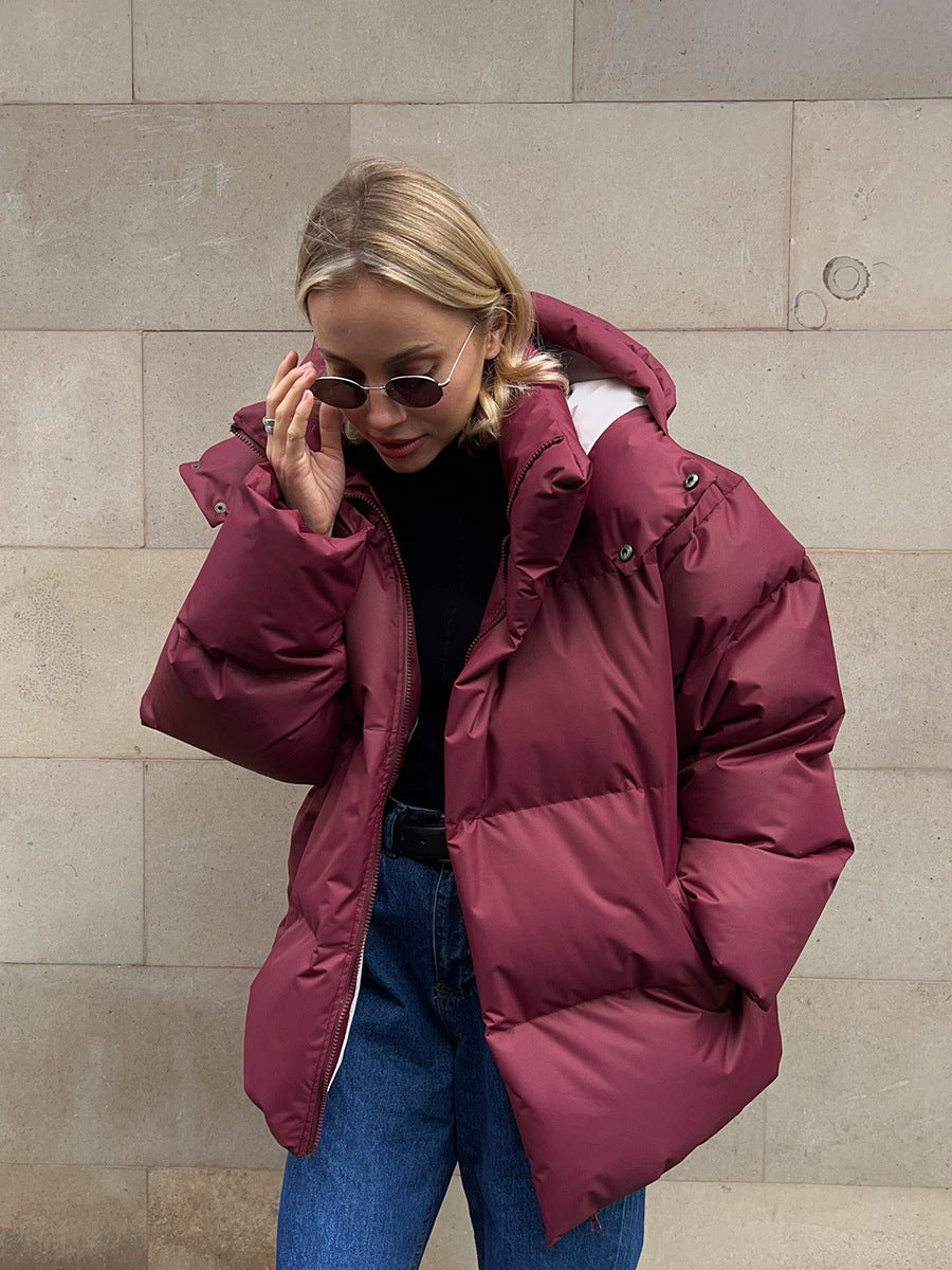 Women's Warm Puffer Jacket with Thermal Lining – Casual, Winter Wear