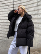 Women's Warm Puffer Jacket with Thermal Lining – Casual, Winter Wear