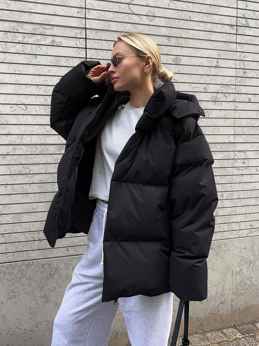 Women's Warm Puffer Jacket with Thermal Lining – Casual, Winter Wear