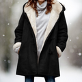 Women's Winter Coat with Contrasting Inner Lining – Casual, Everyday Wear