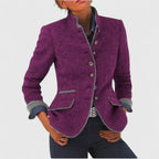 Wool Blend Blazer – Office, Casual
