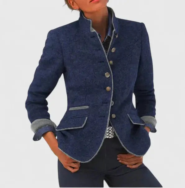 Wool Blend Blazer – Office, Casual