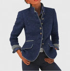 Wool Blend Blazer – Office, Casual