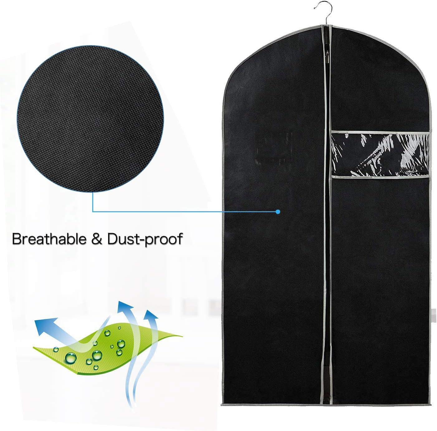Breathable Garment Cover Set – 10-Pack Clothing Storage Covers for Organizing, Protecting