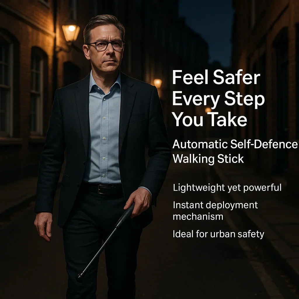 Automatic Self Defense Walking Stick – Hiking, Urban Safety