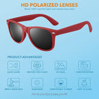 Retro Polarized Sunglasses – Classic 80's Style, UV Protection – Beach, Outdoor Activities