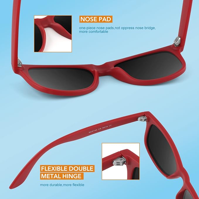Retro Polarized Sunglasses – Classic 80's Style, UV Protection – Beach, Outdoor Activities