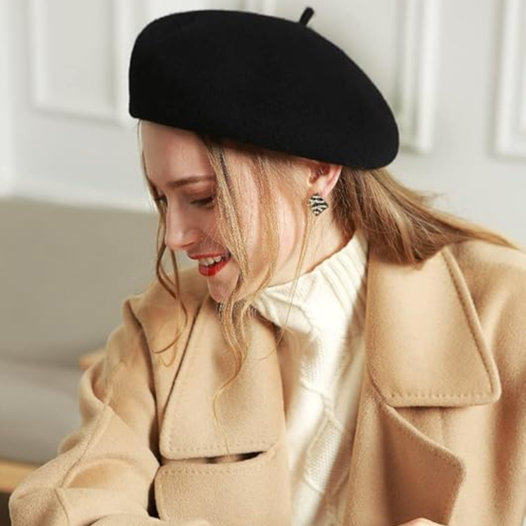 Classic Wool Beret - French Style, Warmth – Fashion Accessory, Everyday Wear
