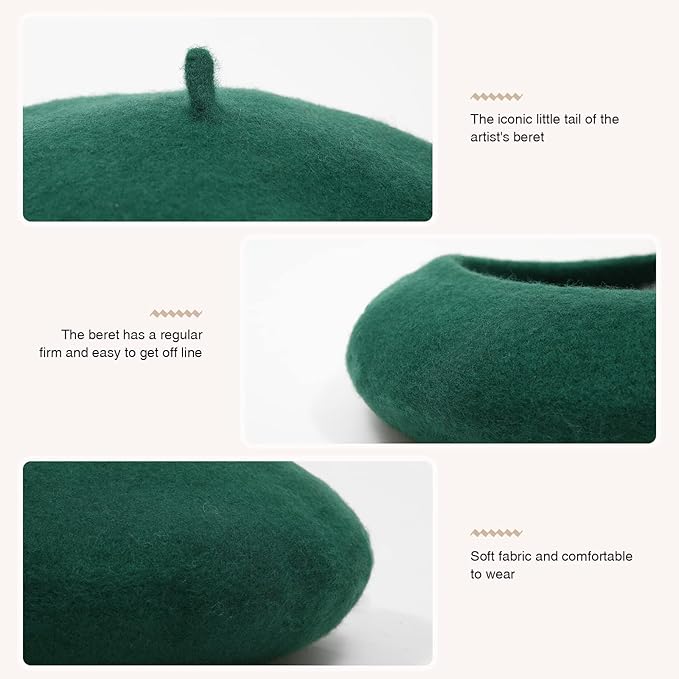 Classic Wool Beret - French Style, Warmth – Fashion Accessory, Everyday Wear