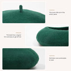 Classic Wool Beret - French Style, Warmth – Fashion Accessory, Everyday Wear