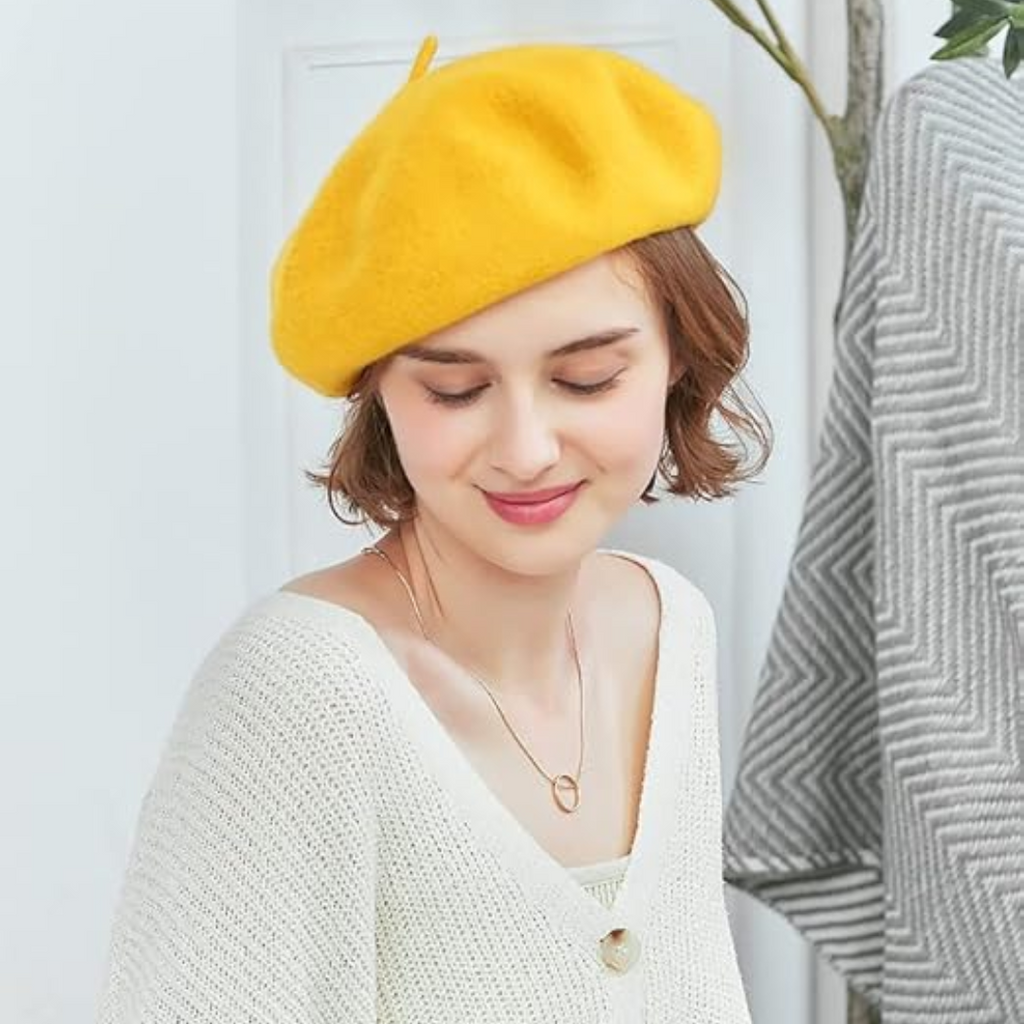 Classic Wool Beret - French Style, Warmth – Fashion Accessory, Everyday Wear