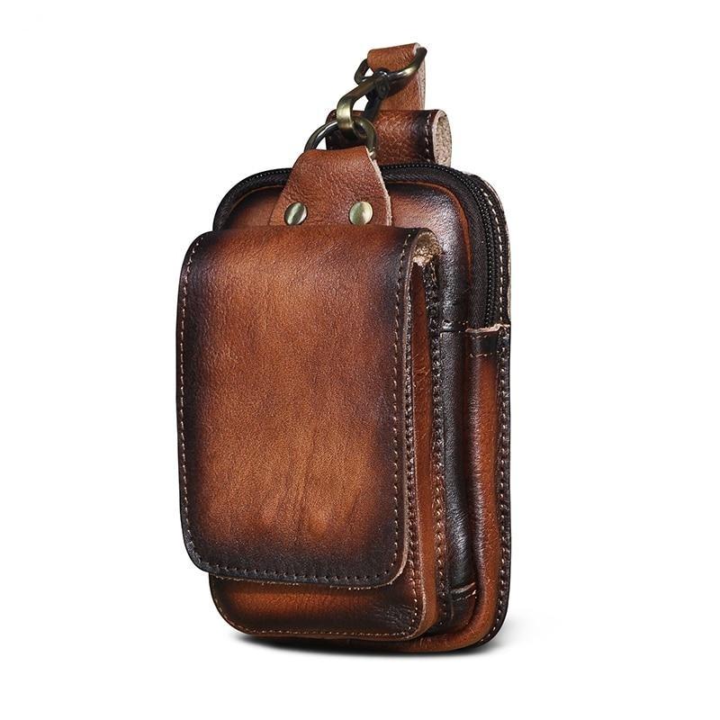 Genuine Leather Men's Waist Pack – Travel, Everyday Use