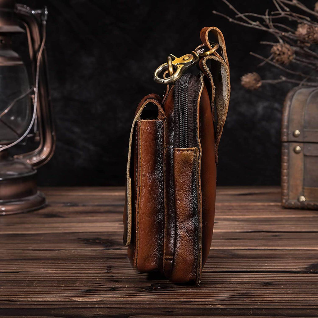 Genuine Leather Men's Waist Pack – Travel, Everyday Use