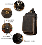 Genuine Leather Men's Waist Pack – Travel, Everyday Use