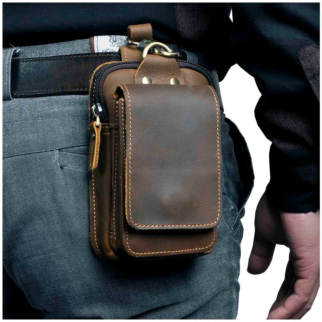 Genuine Leather Men's Waist Pack – Travel, Everyday Use