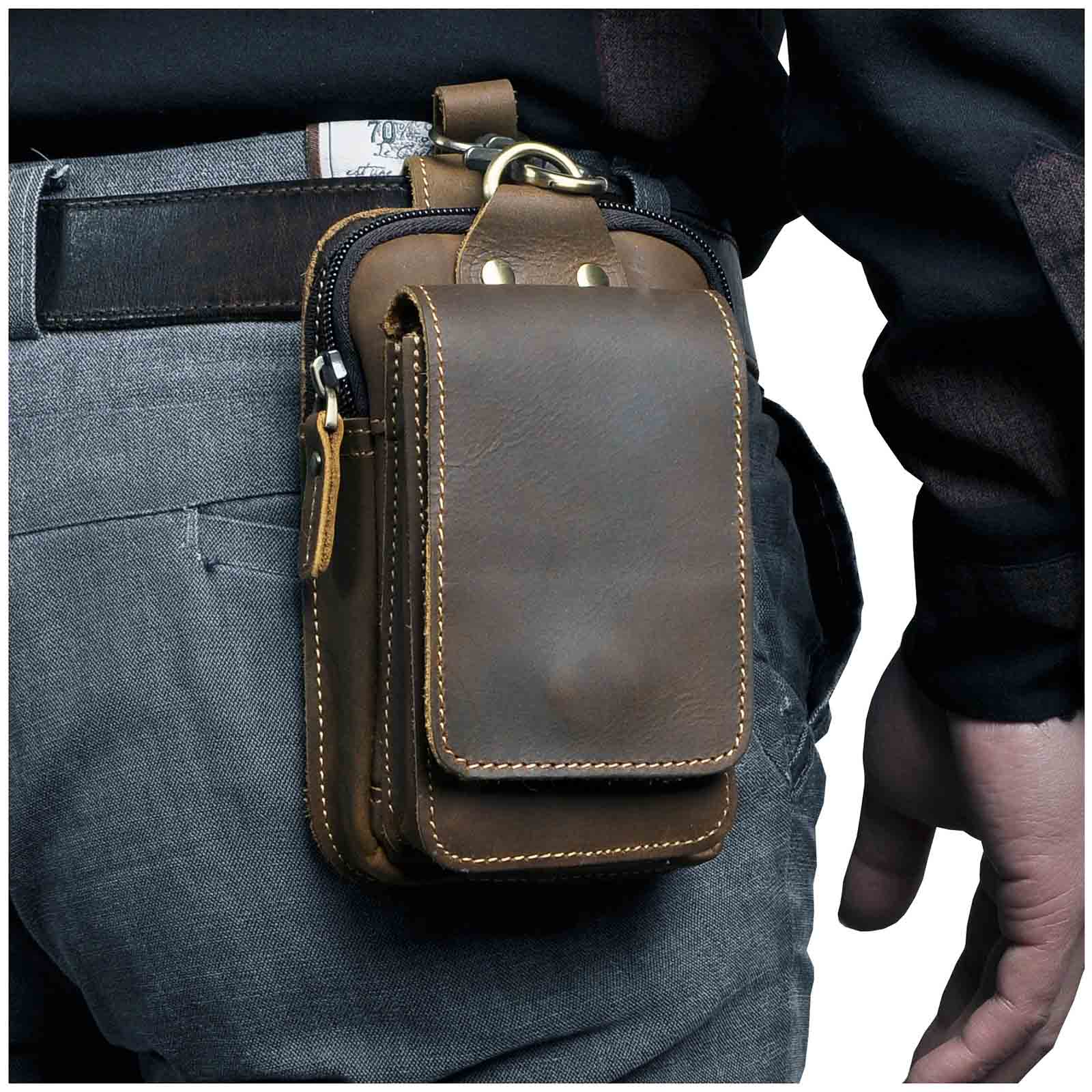 Genuine Leather Men's Waist Pack – Travel, Everyday Use