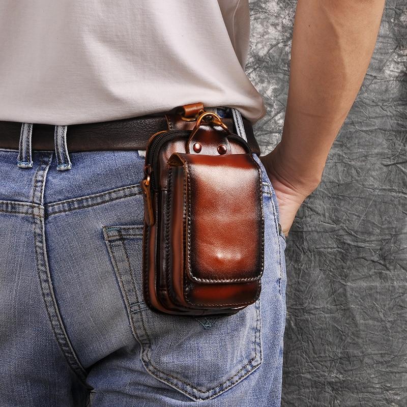 Genuine Leather Men's Waist Pack – Travel, Everyday Use